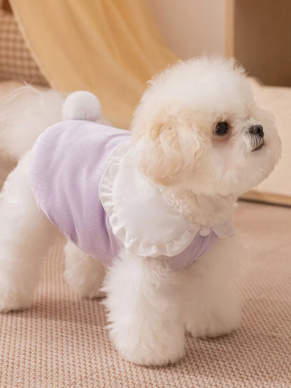 Button-Down Pet Jumpsuit with Ruffle Collar – Embroidered One-Piece Outfit for Dogs & Cats – view 13