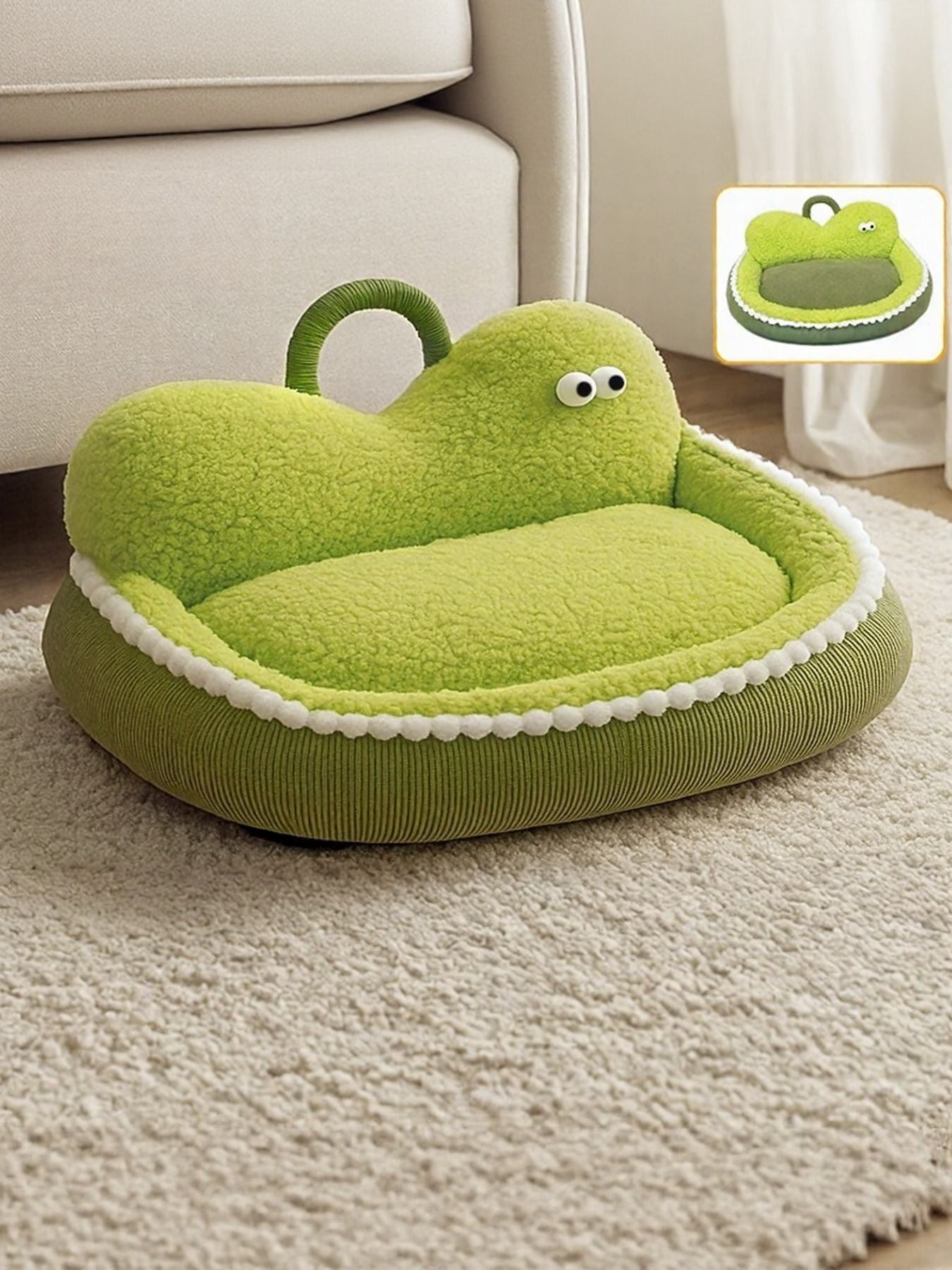 Cartoon Design Foldable Cozy Pet Nest – PP Cotton Semi-Enclosed Bed for Dogs & Cats – view 10