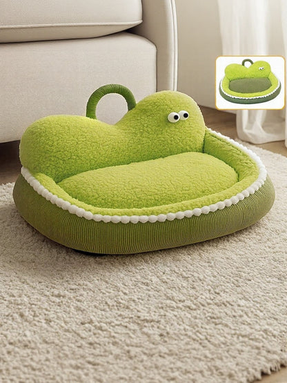 Cartoon Design Foldable Cozy Pet Nest – PP Cotton Semi-Enclosed Bed for Dogs & Cats – view 10