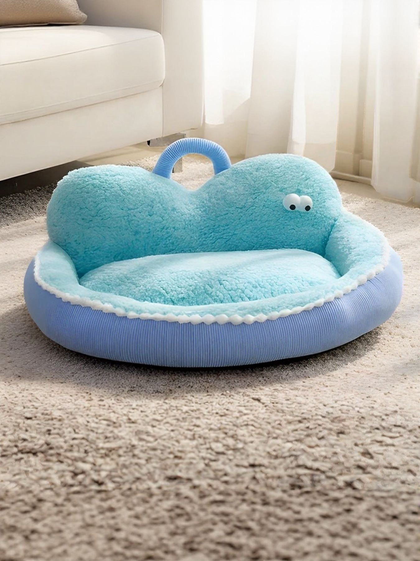 Cartoon Design Foldable Cozy Pet Nest – PP Cotton Semi-Enclosed Bed for Dogs & Cats – view 12