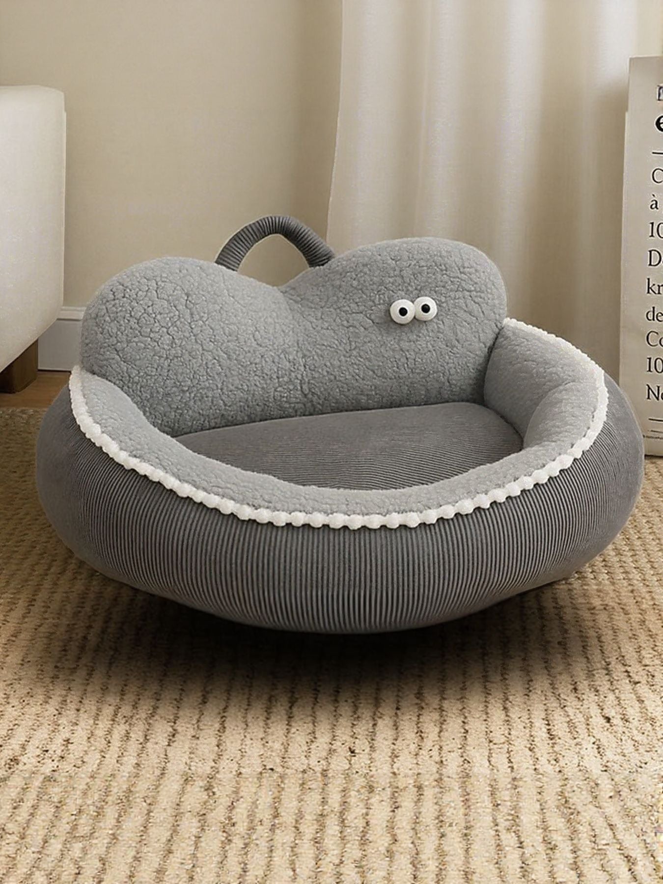 Cartoon Design Foldable Cozy Pet Nest – PP Cotton Semi-Enclosed Bed for Dogs & Cats – view 13