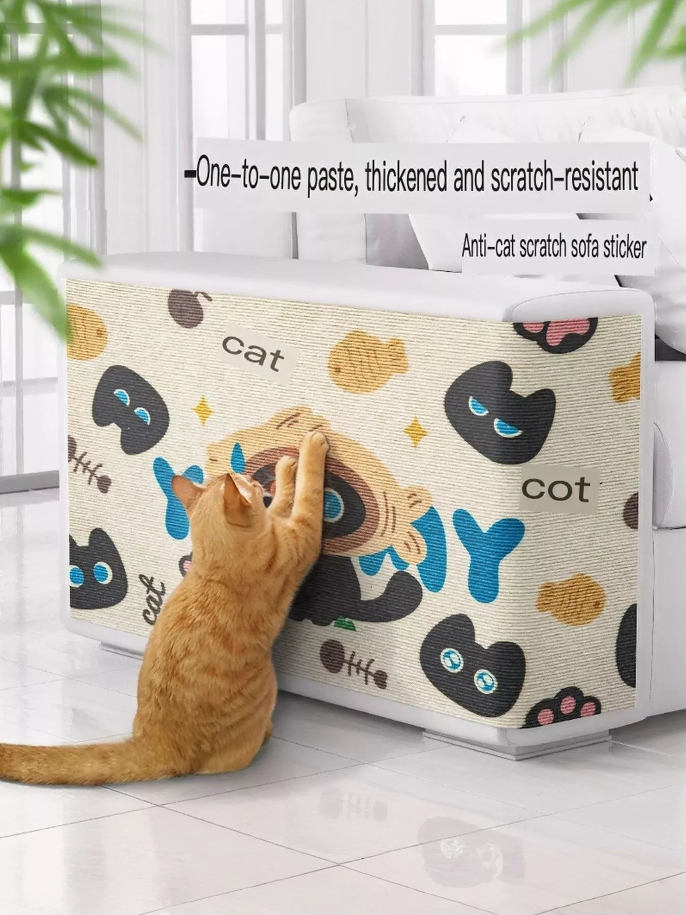 Cartoon pattern anti-scratch sofa furniture protector and scratch guard for cats and dogs