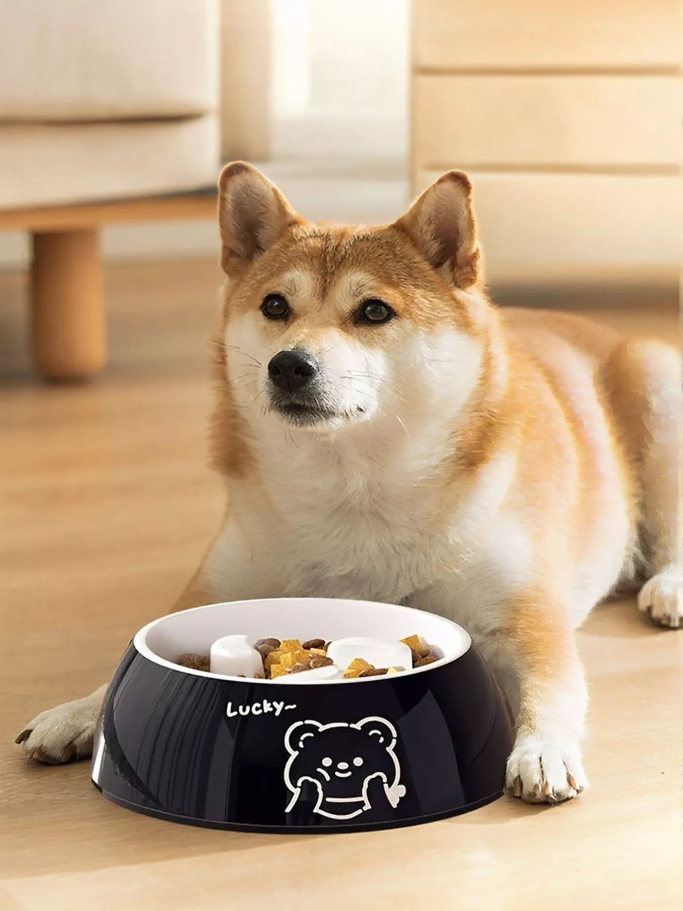 Cartoon Pattern Ceramic Pet Bowl with Size Options – view 3