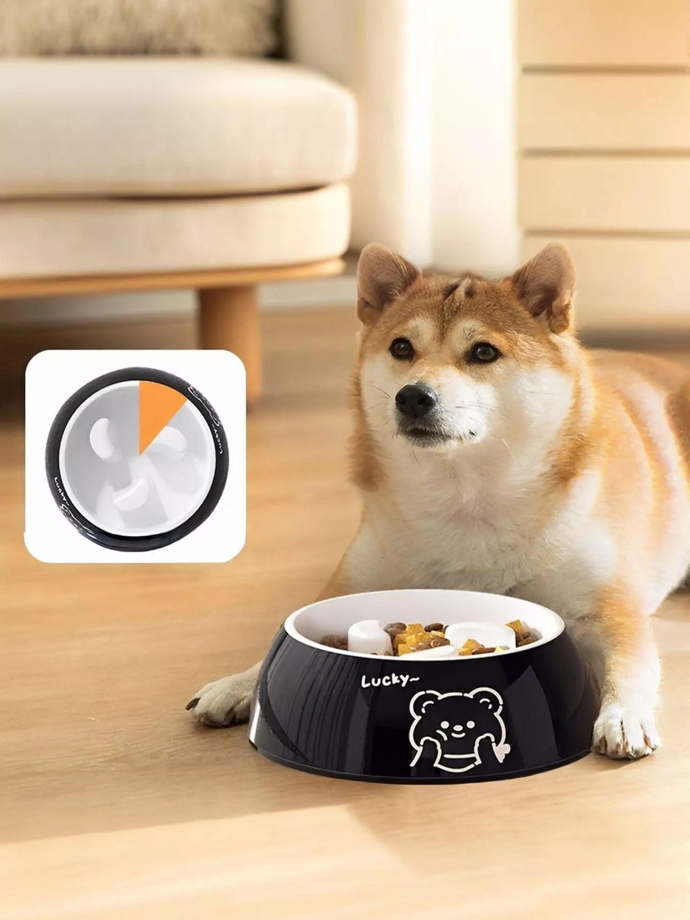 Cartoon Pattern Ceramic Pet Bowl with Size Options – view 4