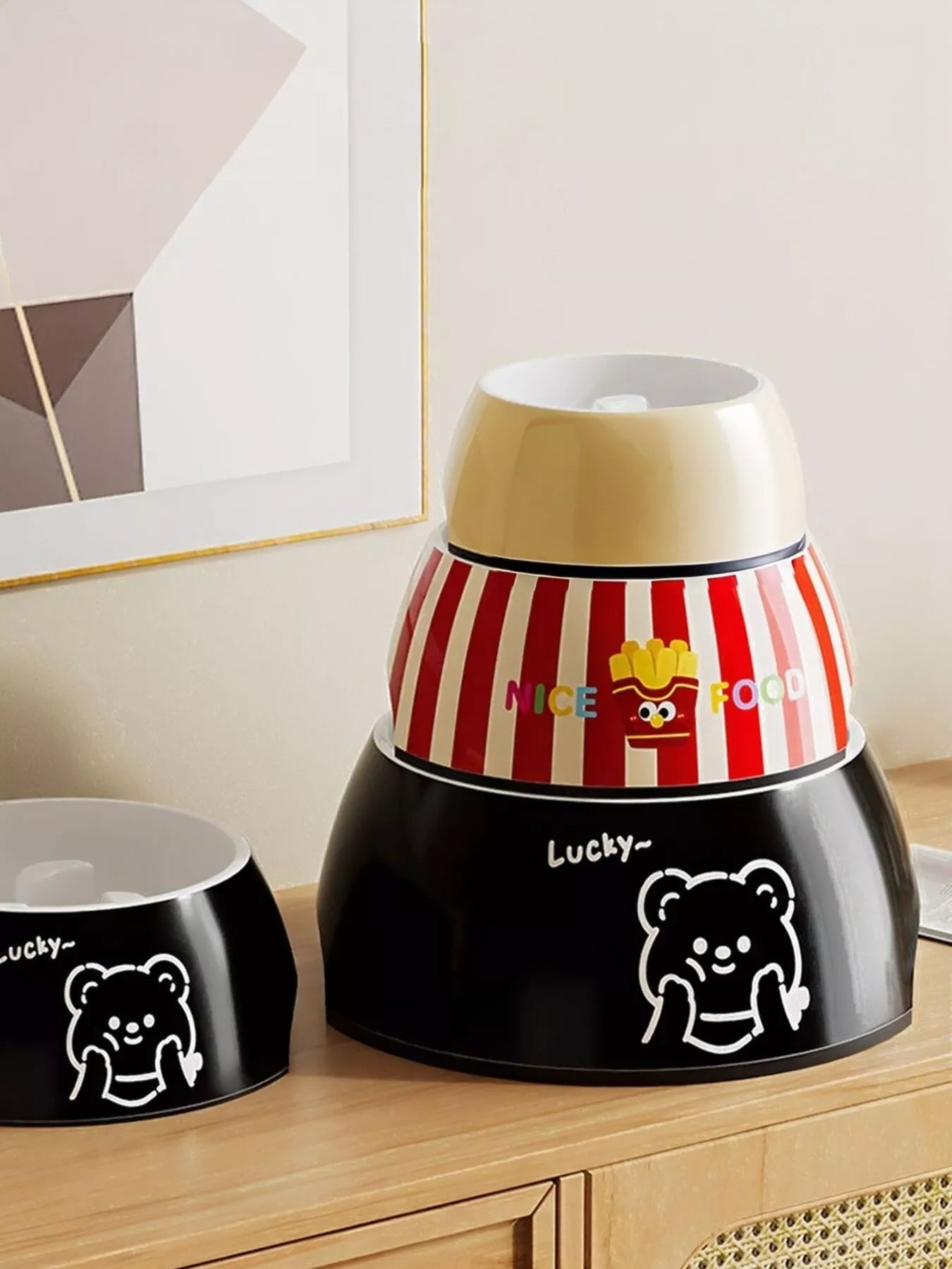 Cartoon Pattern Ceramic Pet Bowl with Size Options – view 9
