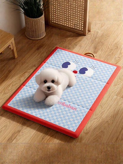 Cartoon pattern foldable waterproof polyester pet bed mat for dogs and cats