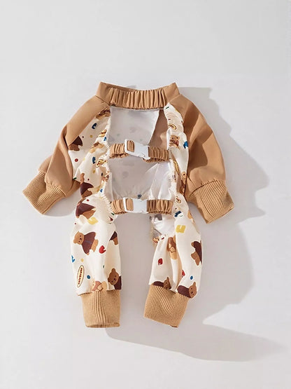 Cartoon Print Pet Jumpsuit – One-Piece Structured Outfit for Dogs & Cats – view 4