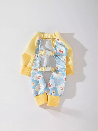 Cartoon Print Pet Jumpsuit – One-Piece Structured Outfit for Dogs & Cats – view 5