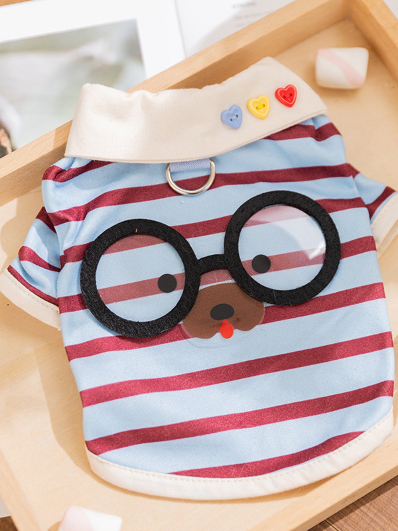 Cartoon Print Ribbed Pet Tank Top – Sleeveless Polyester Shirt for Dogs & Cats – view 3