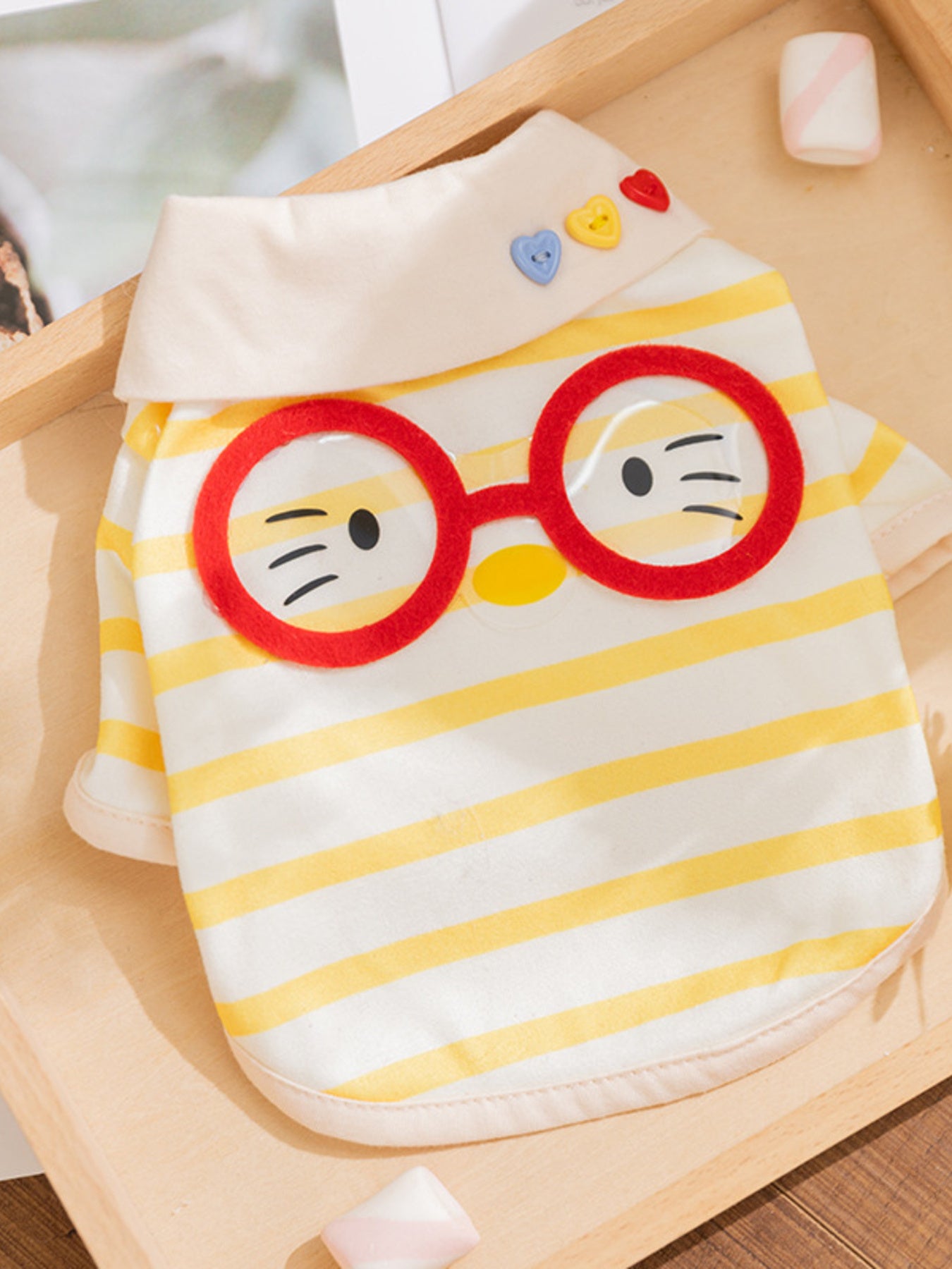 Cartoon Print Ribbed Pet Tank Top – Sleeveless Polyester Shirt for Dogs & Cats – view 4