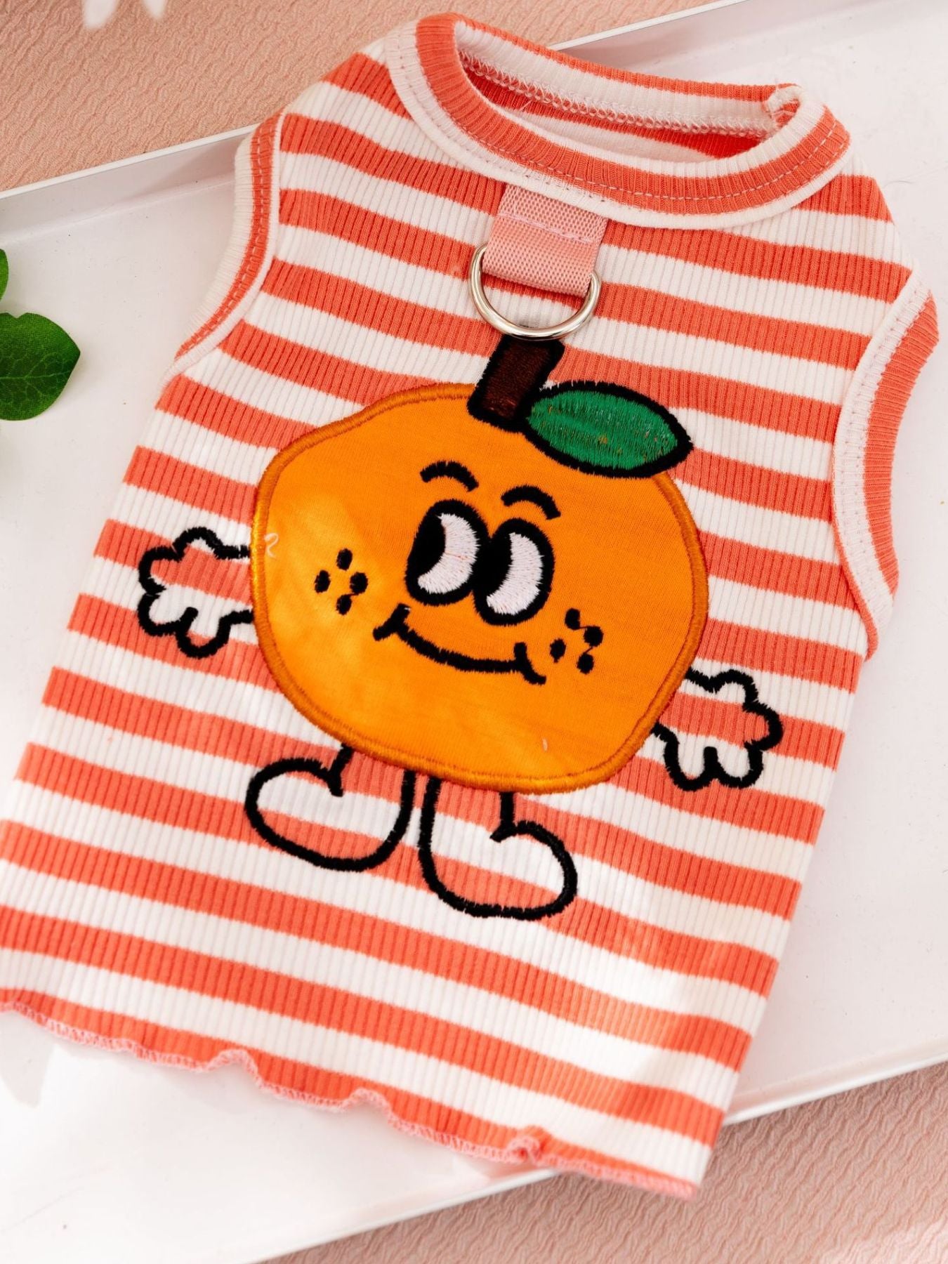 Cartoon Print Ribbed Pet Tank Top – Sleeveless Polyester Shirt for Dogs & Cats – view 5