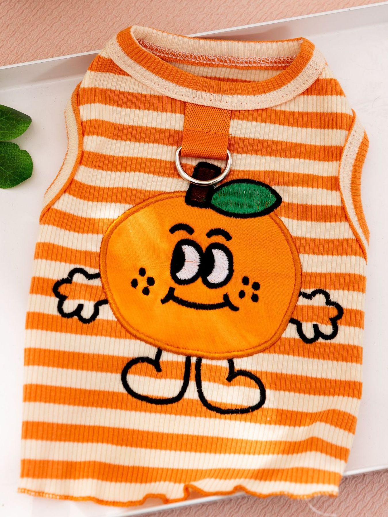 Cartoon Print Ribbed Pet Tank Top – Sleeveless Polyester Shirt for Dogs & Cats – view 6