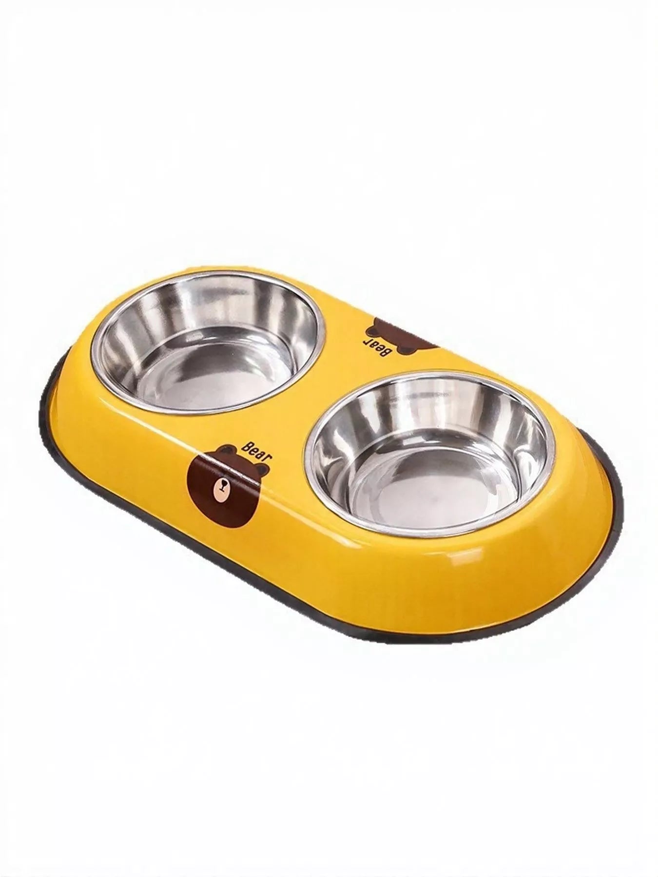 Cartoon Stainless Steel Double Pet Bowls – Food & Water Bowl Set for Dogs & Cats – view 5