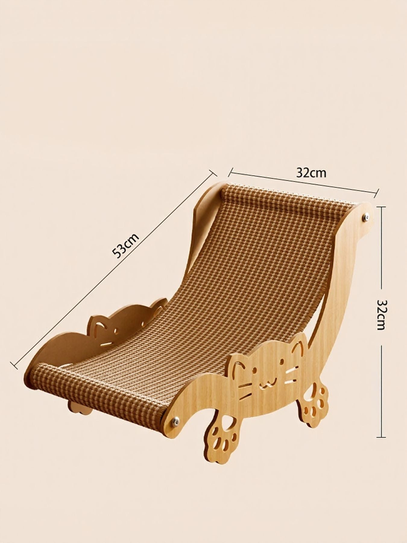 Cat Scratching Board Recliner with Sisal Mat – Wooden Lounge Scratcher for Cats – view 4