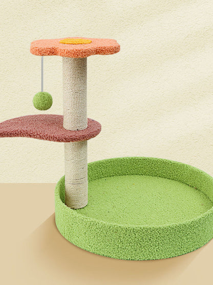 Cat Scratching Post with Bed & Hanging Toy – Polyester 3-in-1 Cat Furniture – view 14