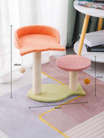 Cat Scratching Post with Bed & Hanging Toy – Polyester 3-in-1 Cat Furniture – view 17