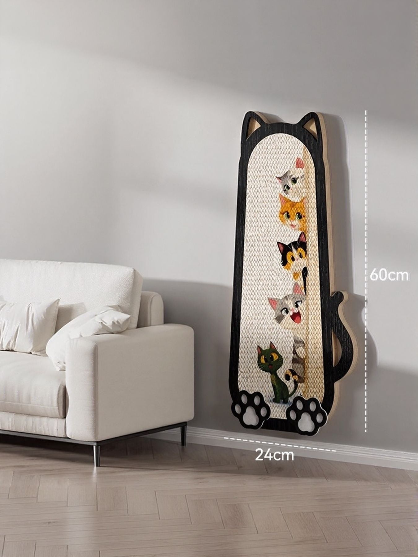 Cat-Shaped Sisal Scratching Post – Novelty Flat Scratcher for Cats, 23.6"x9.4" – view 10