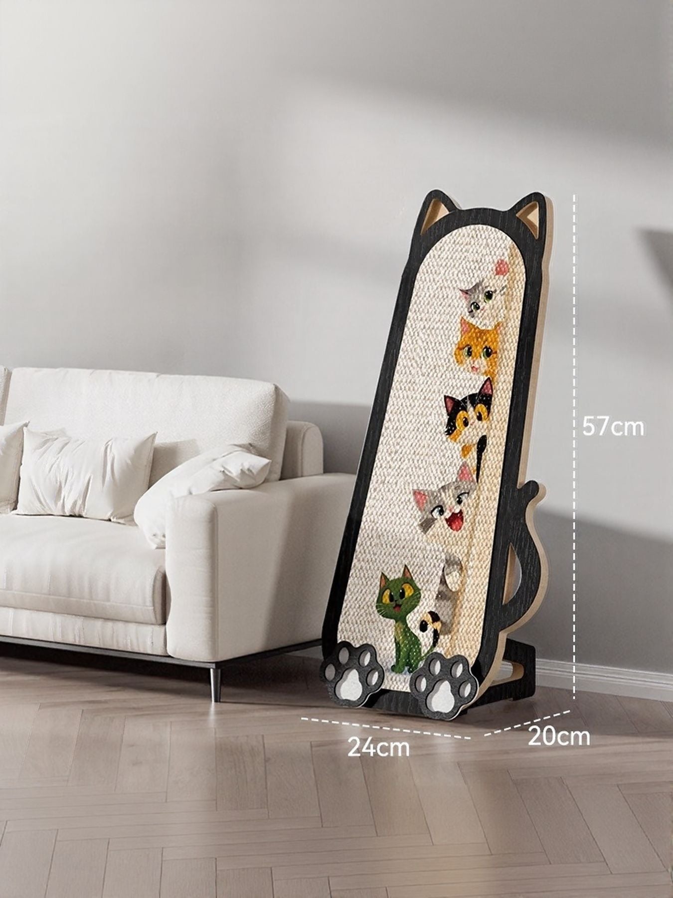 Cat-Shaped Sisal Scratching Post – Novelty Flat Scratcher for Cats, 23.6"x9.4" – view 12