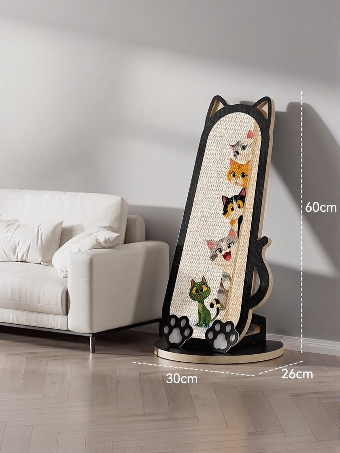 Cat-Shaped Sisal Scratching Post – Novelty Flat Scratcher for Cats, 23.6"x9.4" – view 13