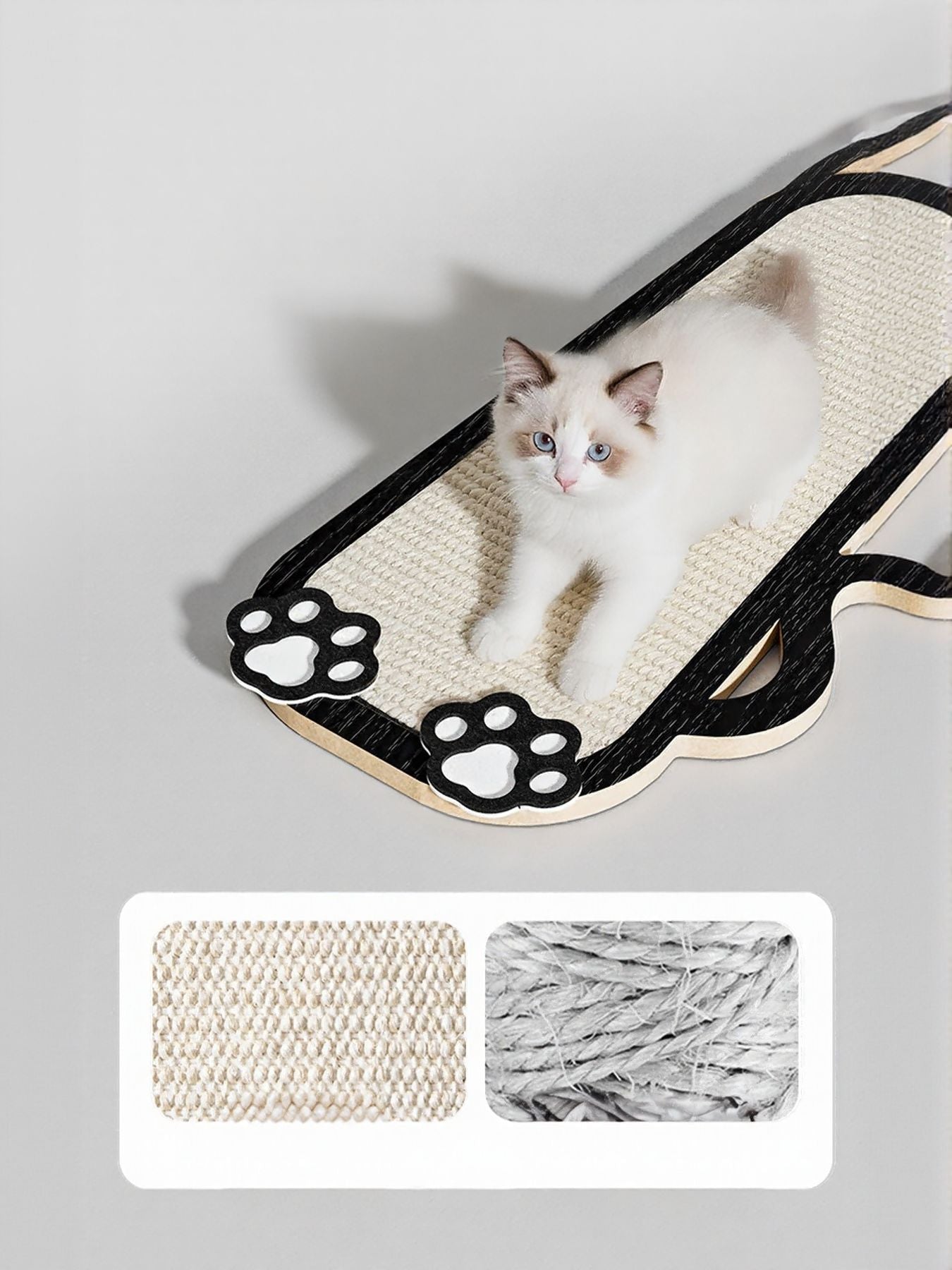 Cat-Shaped Sisal Scratching Post – Novelty Flat Scratcher for Cats, 23.6"x9.4" – view 3