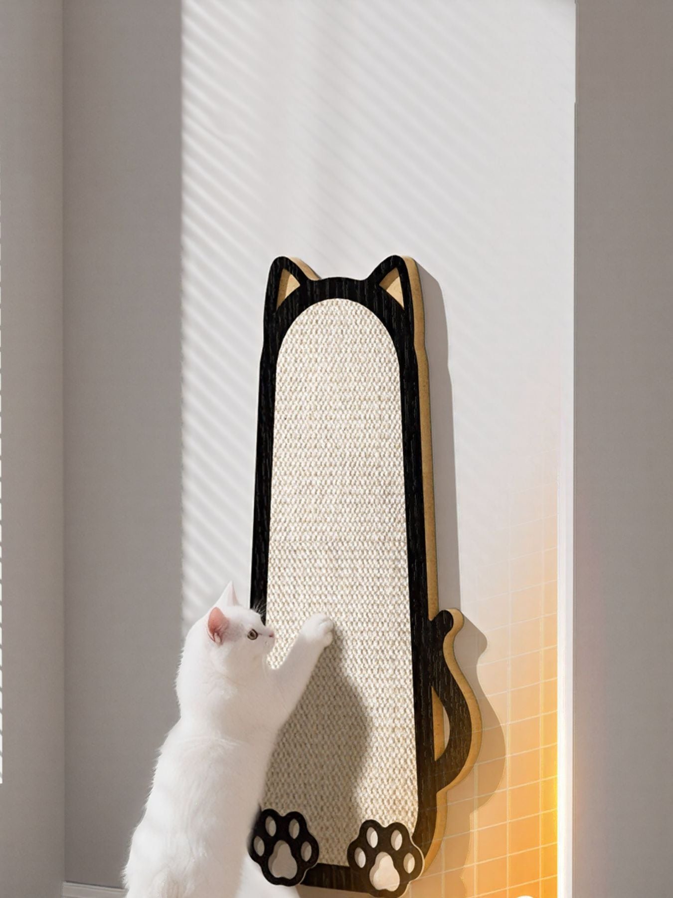 Cat-Shaped Sisal Scratching Post – Novelty Flat Scratcher for Cats, 23.6"x9.4" – view 4