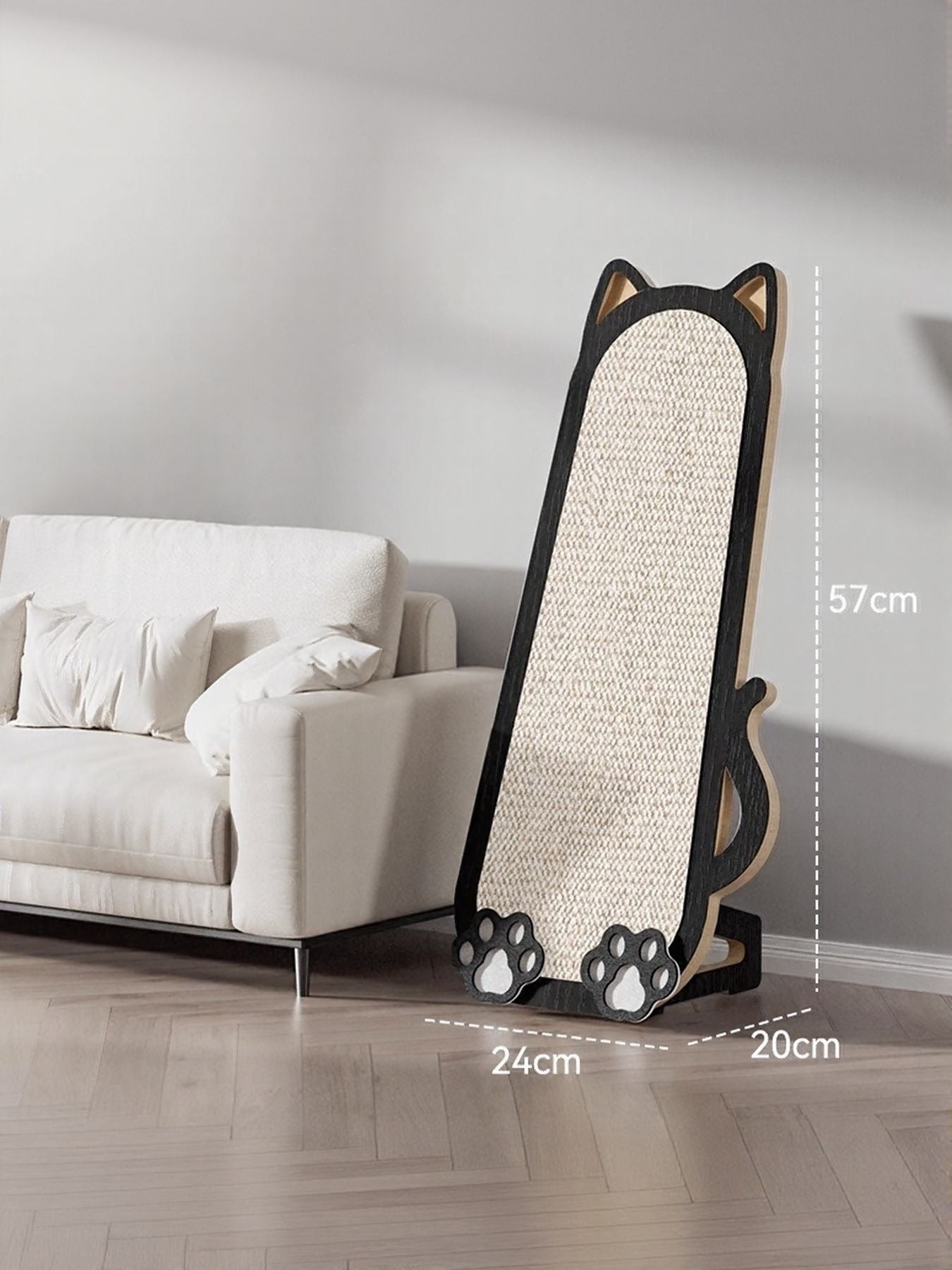Cat-Shaped Sisal Scratching Post – Novelty Flat Scratcher for Cats, 23.6"x9.4" – view 7