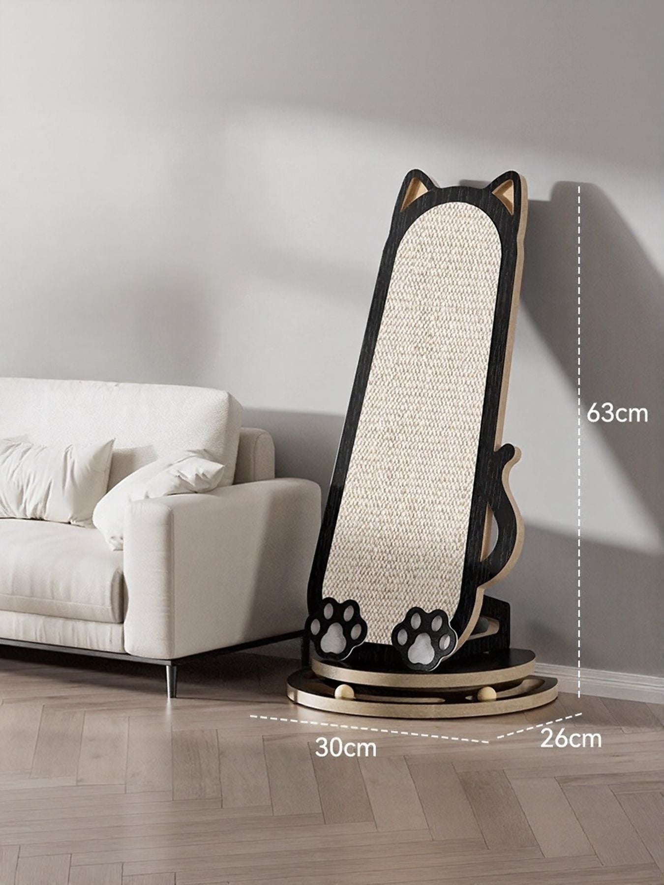 Cat-Shaped Sisal Scratching Post – Novelty Flat Scratcher for Cats, 23.6"x9.4" – view 9