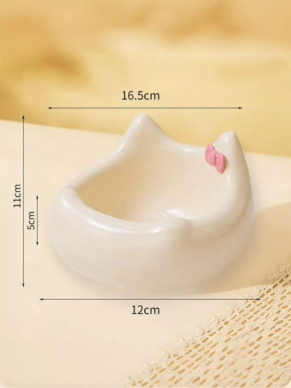 Ceramic Pet Bowl with Bowknot Decoration – view 11