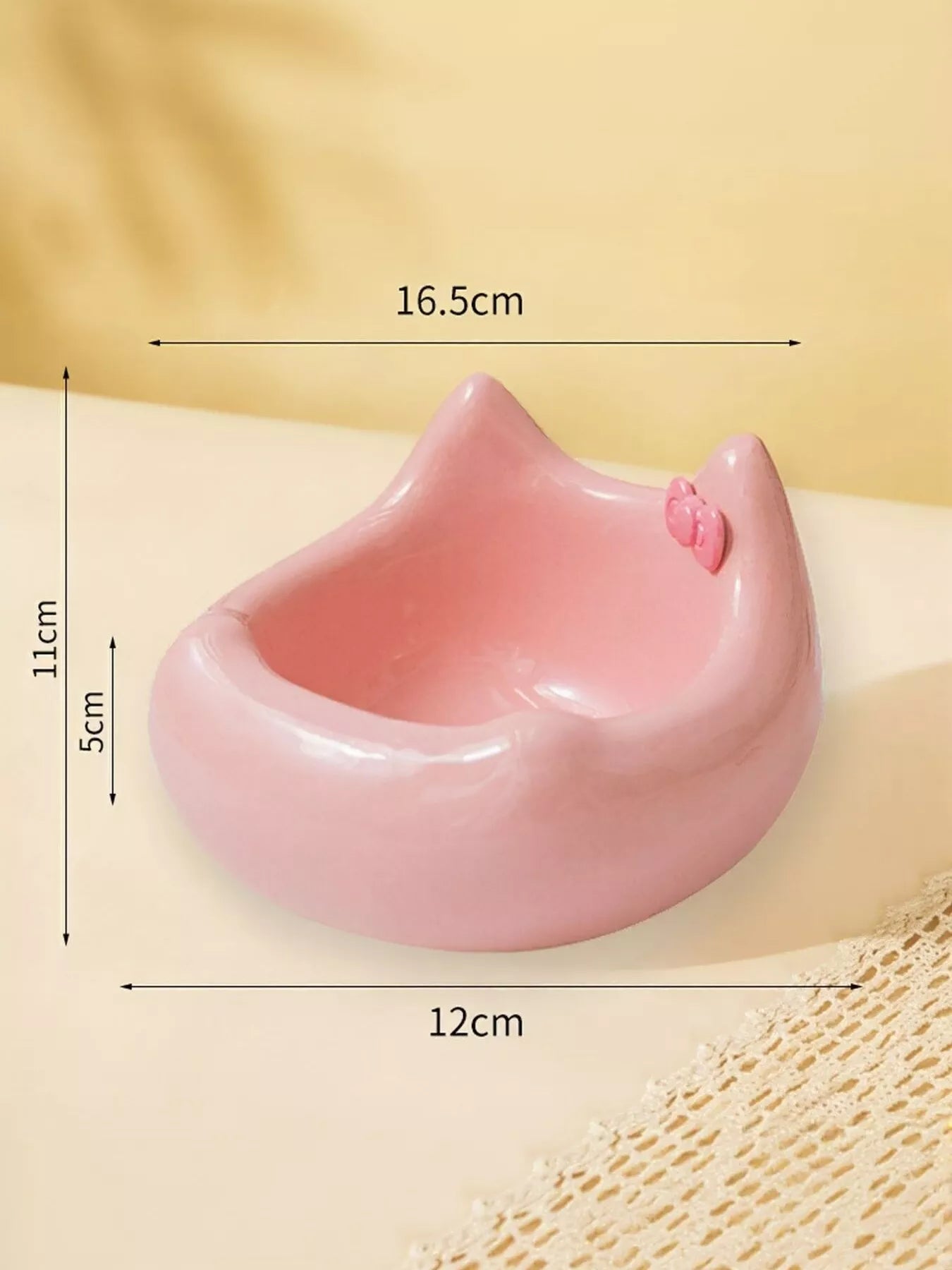 Ceramic Pet Bowl with Bowknot Decoration – view 8