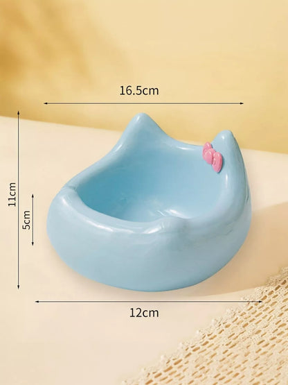 Ceramic Pet Bowl with Bowknot Decoration – view 9