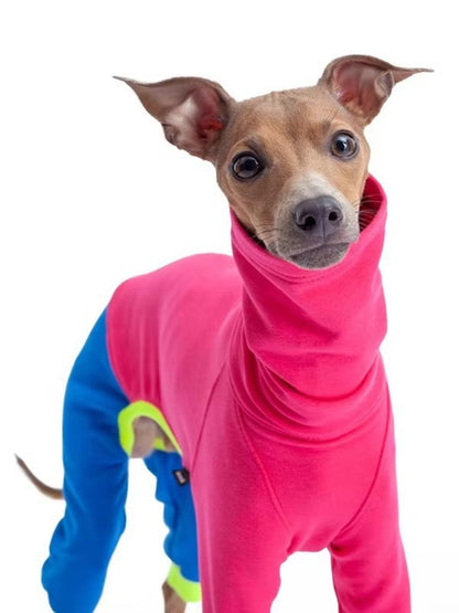 Color Block Turtleneck Pet Jumpsuit – Plus Size One-Piece for Dogs & Cats – view 5