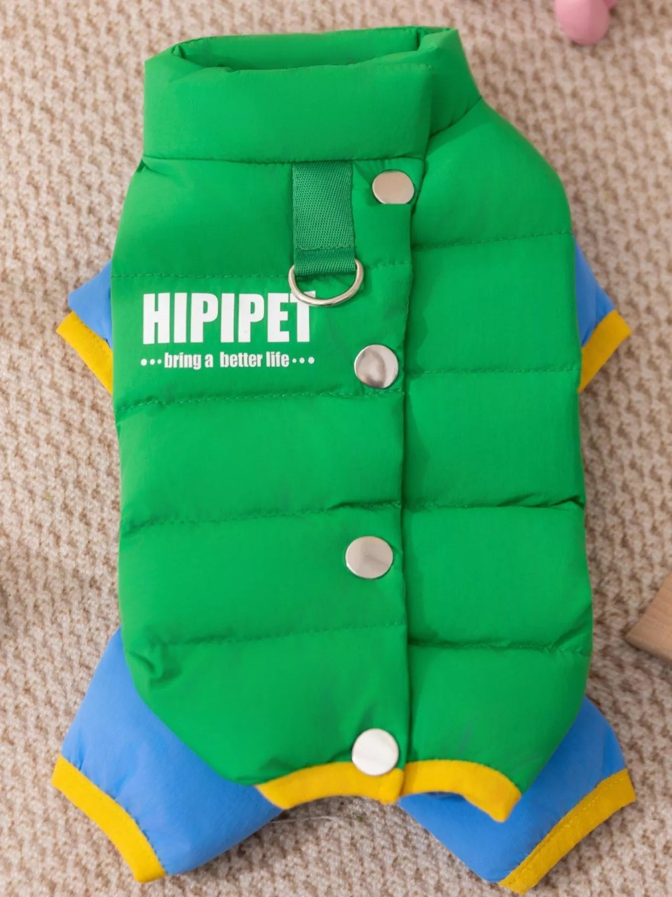 Color Block Warm Pet Jumpsuit – Zip-Up Dog & Cat Winter Romper – view 14