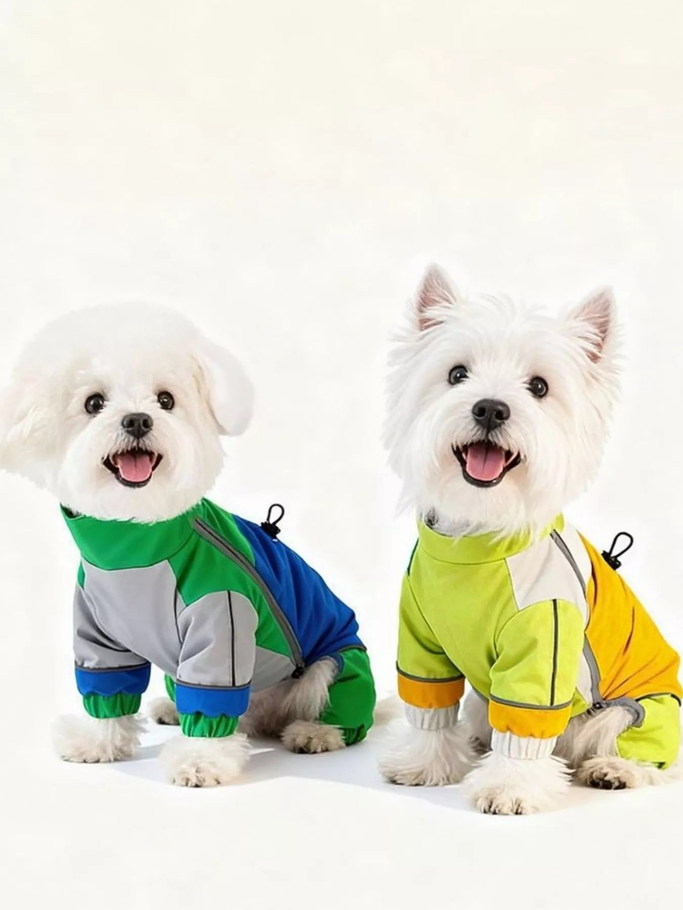 Color Block Warm Pet Jumpsuit – Zip-Up Dog & Cat Winter Romper – view 2