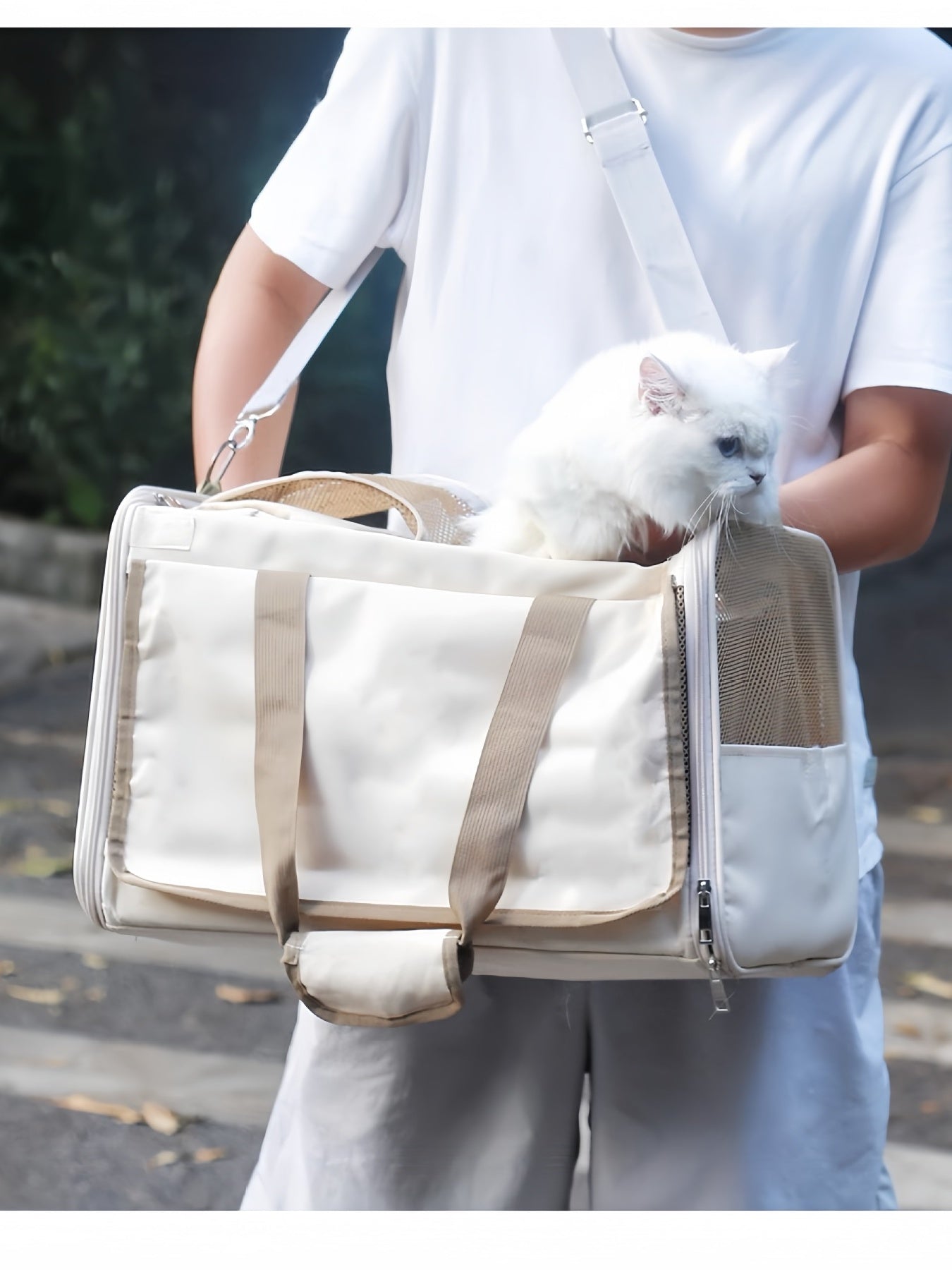 Comfortable Breathable Large Polyester Pet Carrier Bag – Travel Bag for Dogs & Cats – view 2