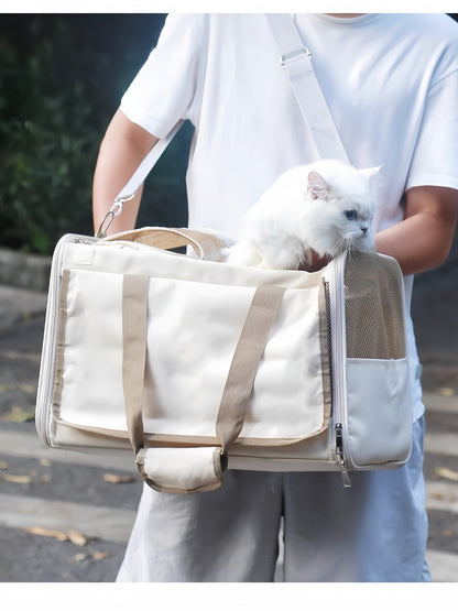 Comfortable Breathable Large Polyester Pet Carrier Bag – Travel Bag for Dogs & Cats – view 2