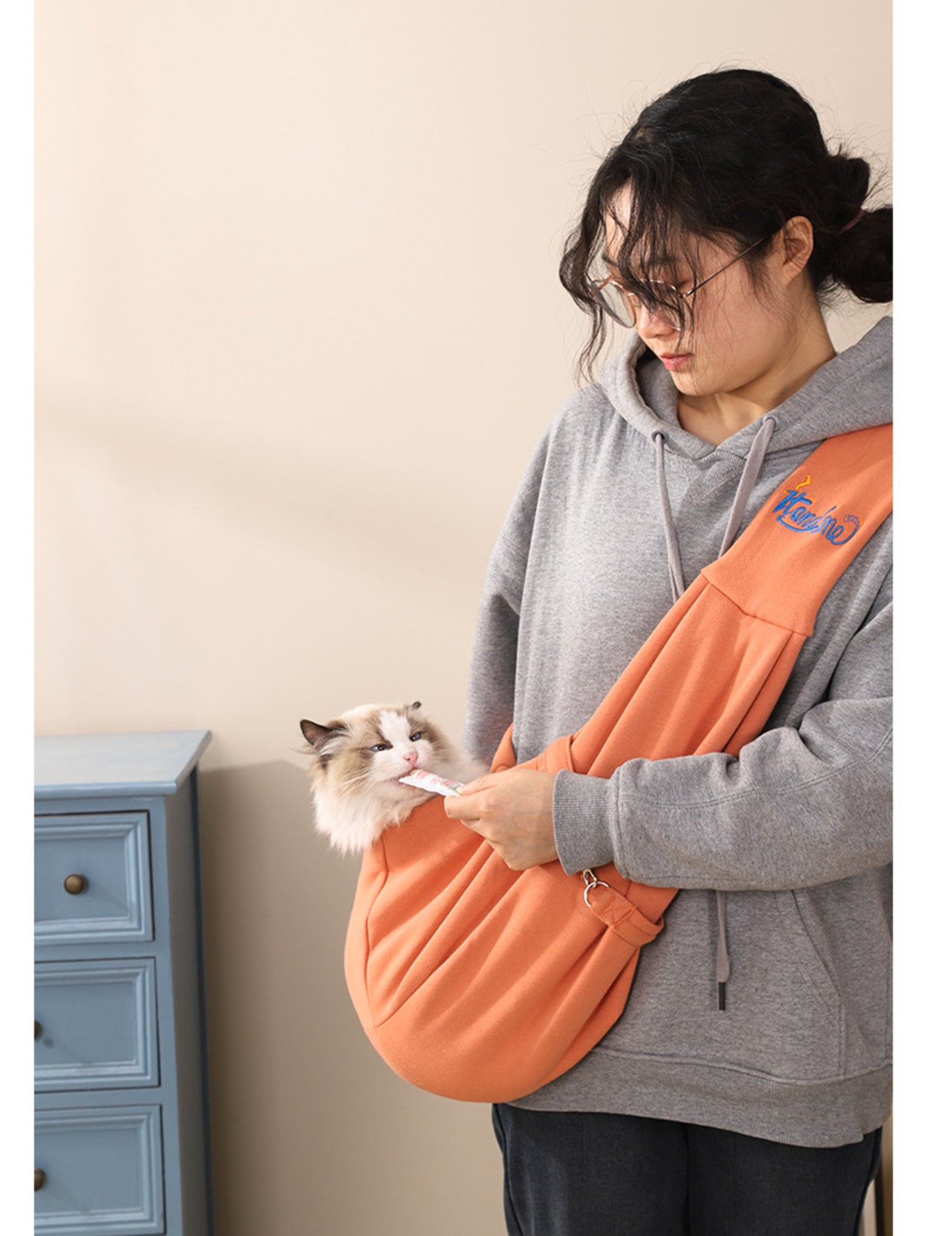 Comfortable Large Polyester Pet Carrier Sling Bag – Hands-Free Travel Bag for Dogs & Cats – view 3