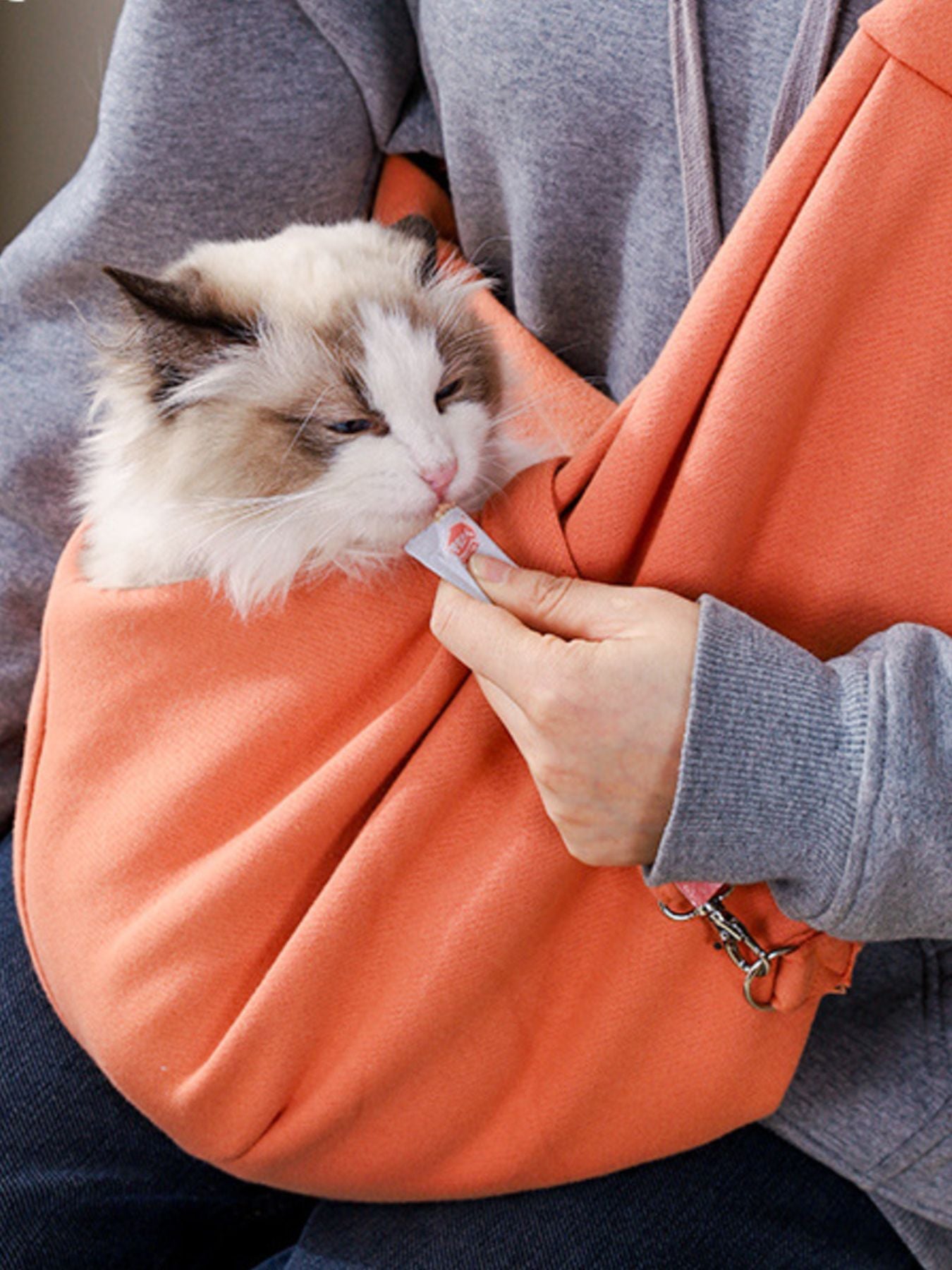 Comfortable Large Polyester Pet Carrier Sling Bag – Hands-Free Travel Bag for Dogs & Cats – view 4