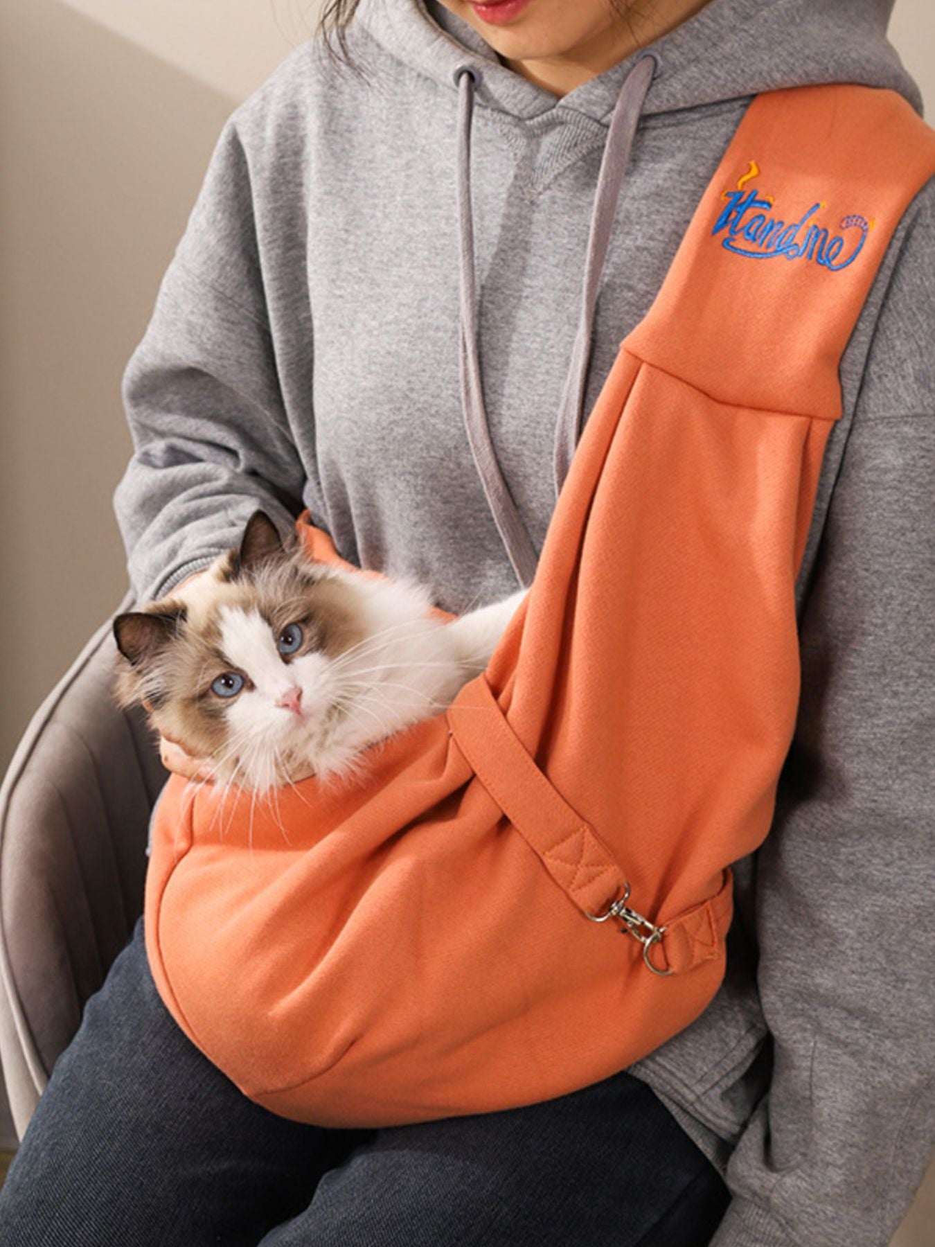 Comfortable Large Polyester Pet Carrier Sling Bag – Hands-Free Travel Bag for Dogs & Cats – view 6