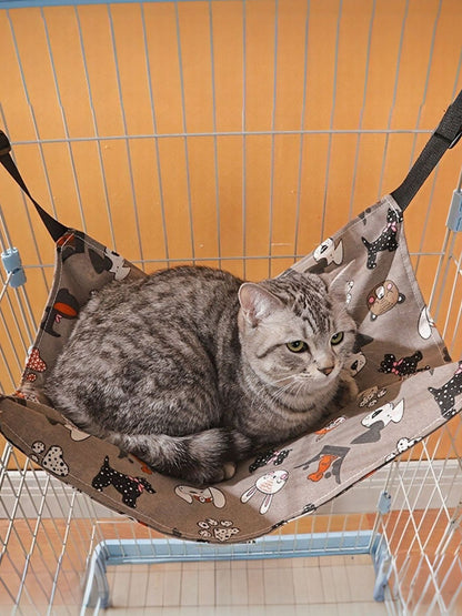 Comfortable Polyester Hanging Pet Hammock with Adjustable Straps – Elevated Bed for Cats & Dogs – view 3