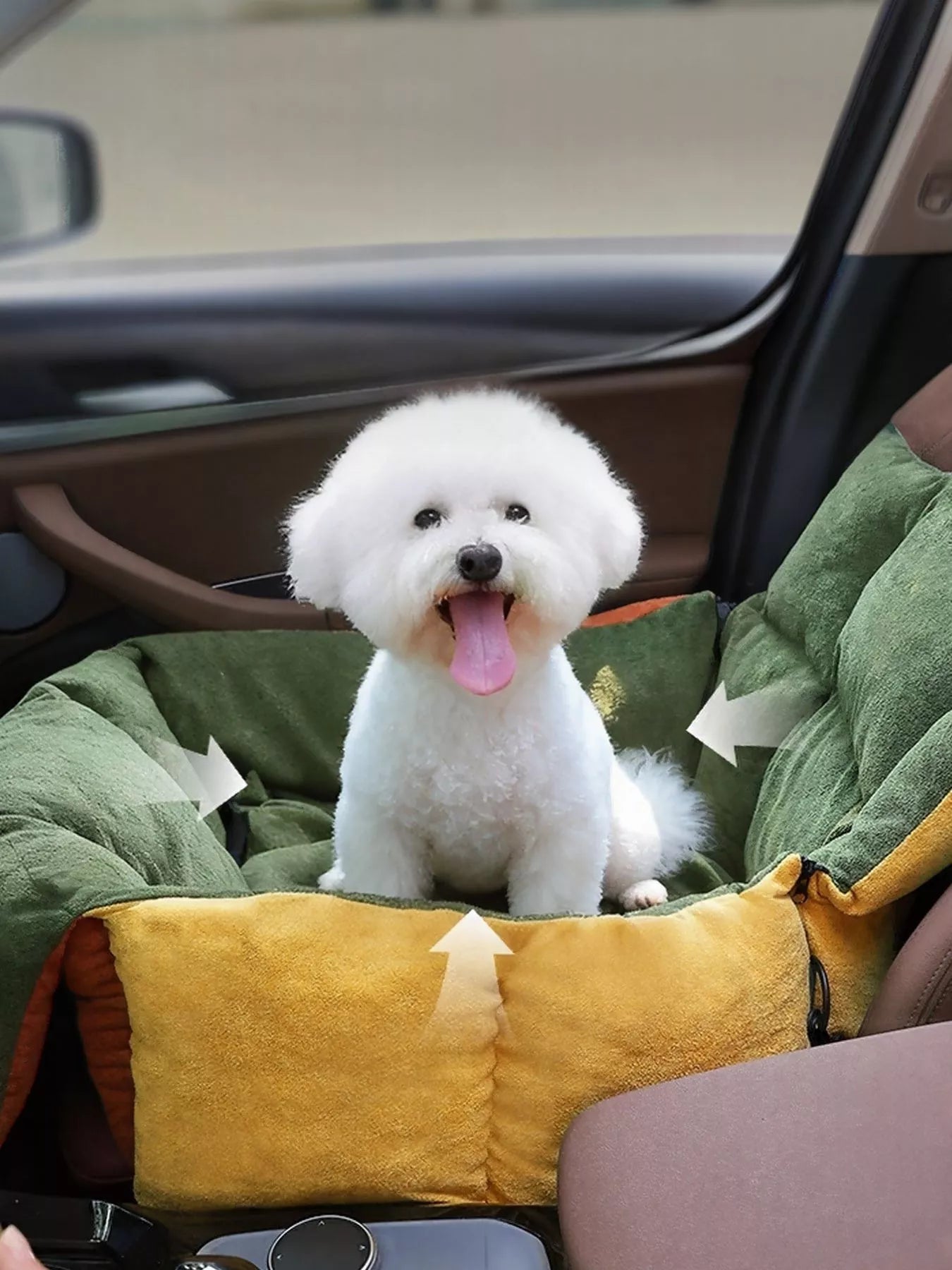 Comfortable & Secure Pet Car Seat Bed – Elevated Booster Seat for Cats up to 27.5 lbs & Dogs up to 22 lbs – view 2