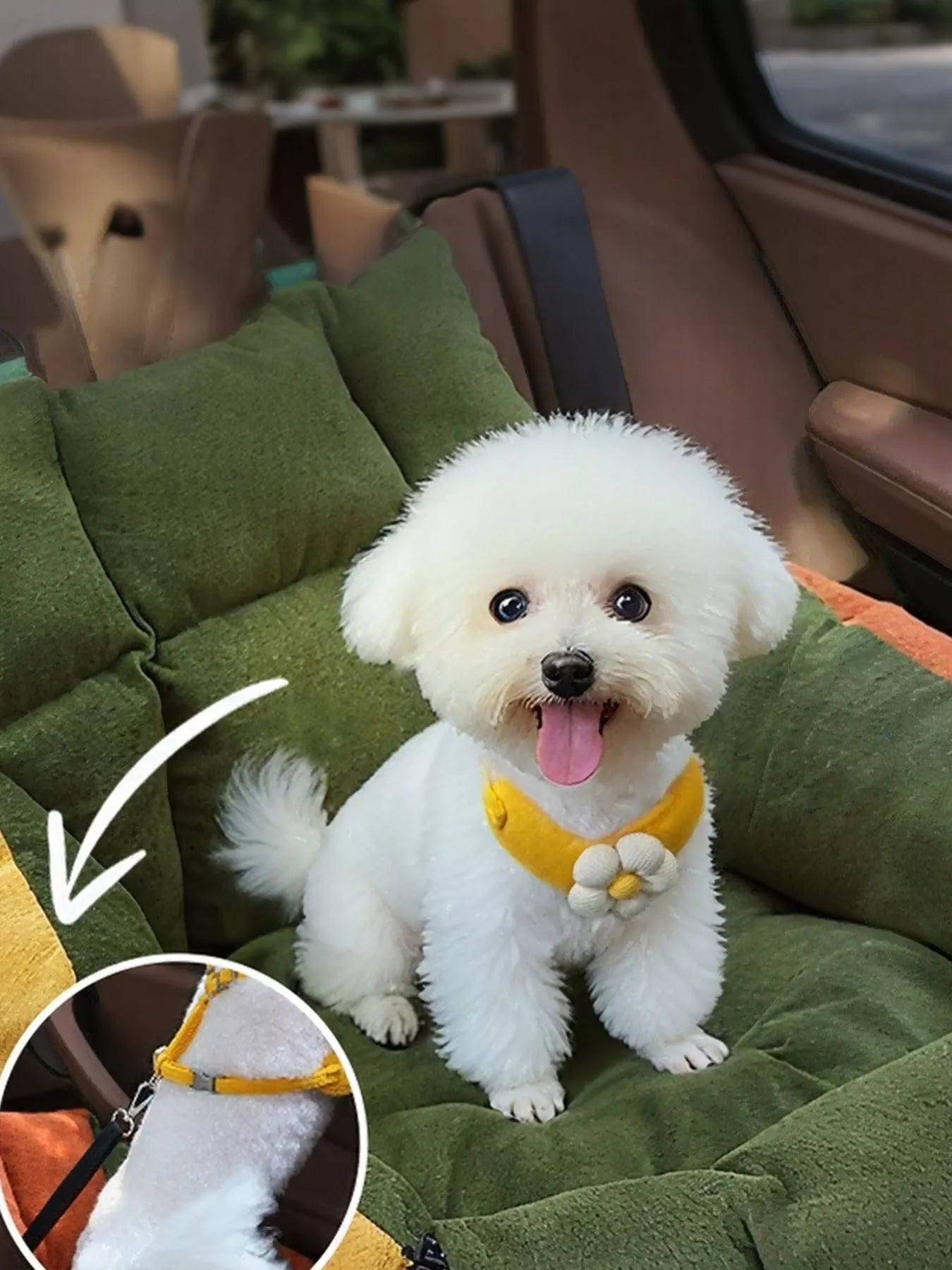 Comfortable & Secure Pet Car Seat Bed – Elevated Booster Seat for Cats up to 27.5 lbs & Dogs up to 22 lbs – view 8