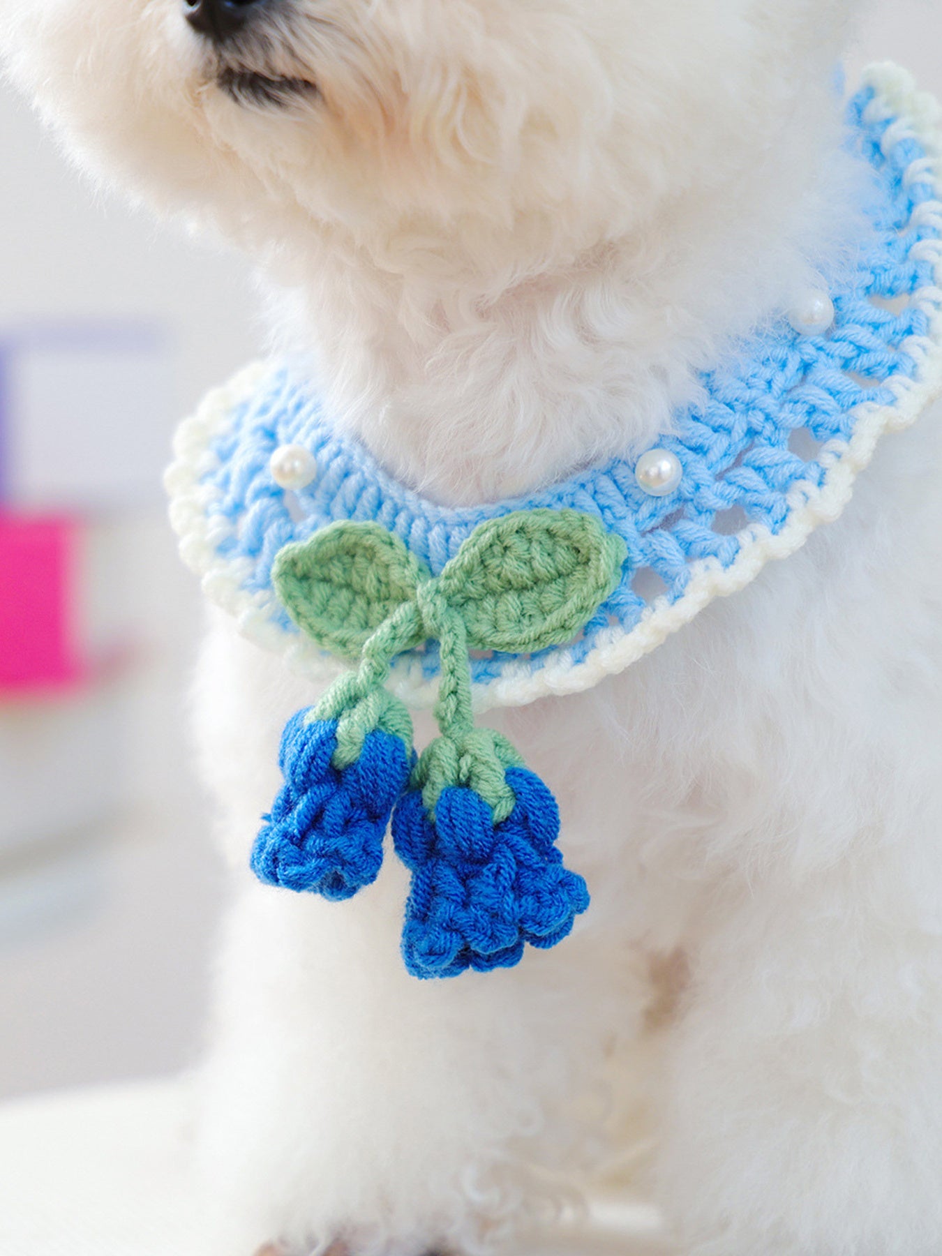 Contrast Lace Bow Pet Scarf – One-Size Neck Accessory for Dogs & Cats – view 10