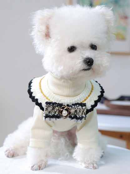 Contrast Lace Bow Pet Scarf – One-Size Neck Accessory for Dogs & Cats – view 13