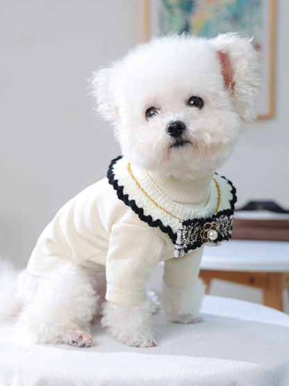 Contrast Lace Bow Pet Scarf – One-Size Neck Accessory for Dogs & Cats – view 14