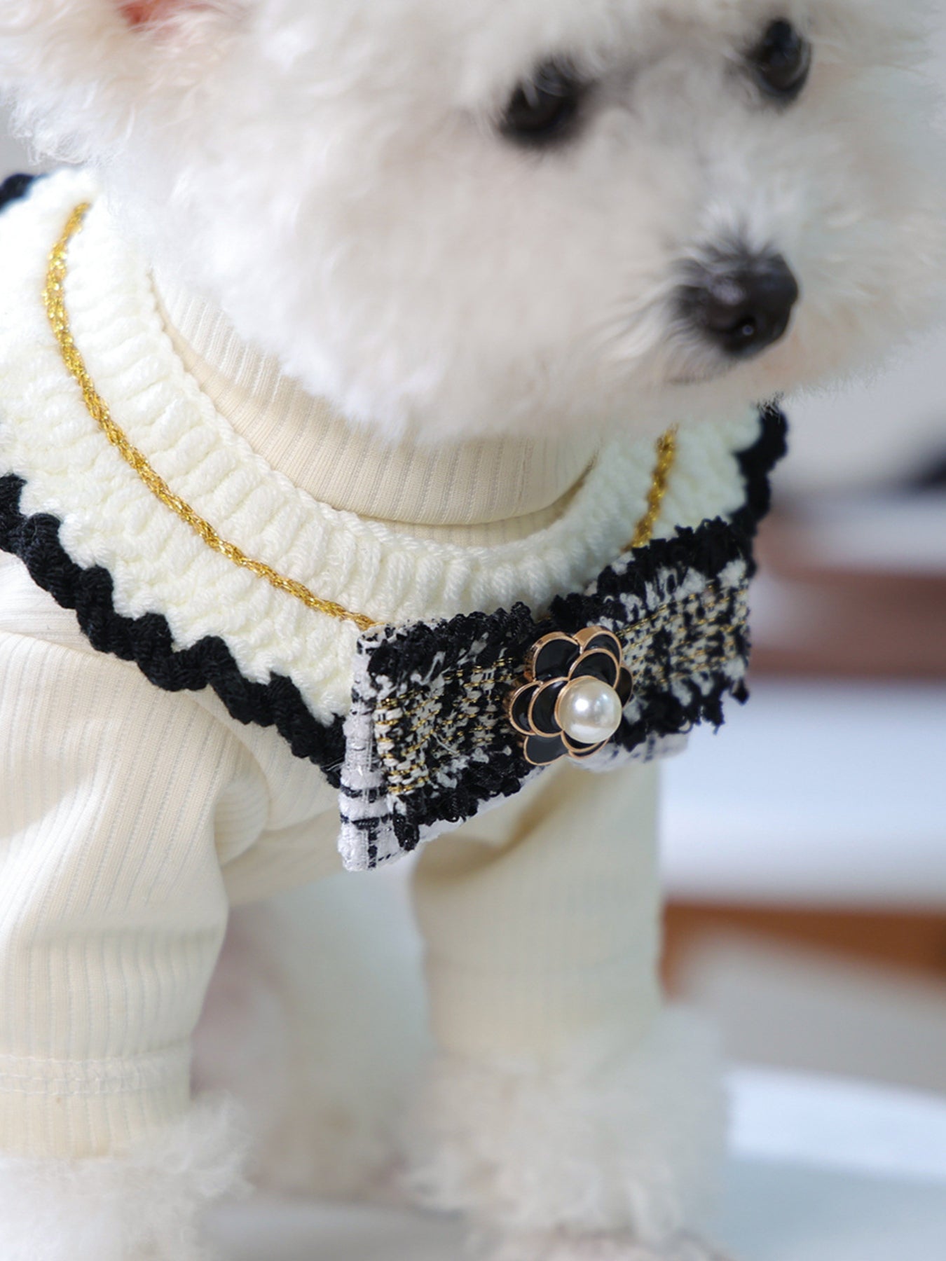 Contrast Lace Bow Pet Scarf – One-Size Neck Accessory for Dogs & Cats – view 16
