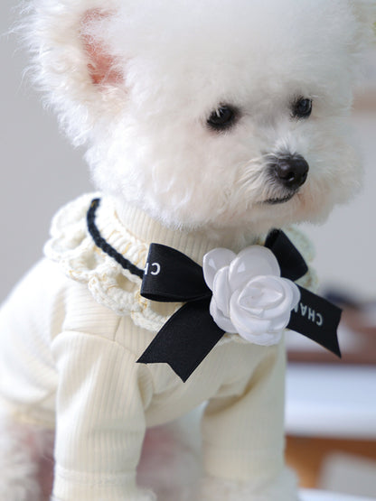 Contrast Lace Bow Pet Scarf – One-Size Neck Accessory for Dogs & Cats – view 19