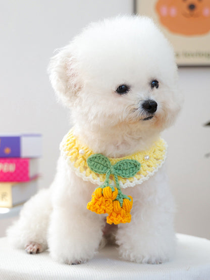 Contrast Lace Bow Pet Scarf – One-Size Neck Accessory for Dogs & Cats – view 2