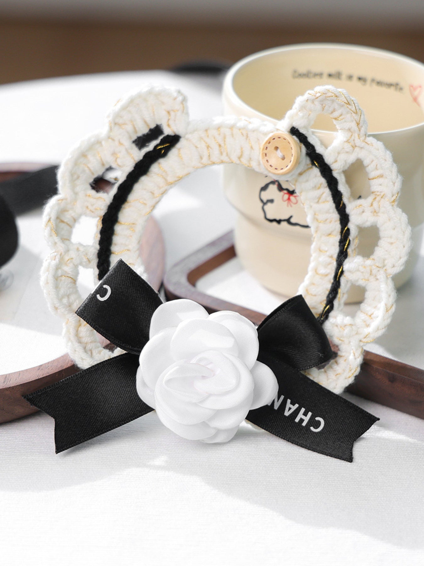 Contrast Lace Bow Pet Scarf – One-Size Neck Accessory for Dogs & Cats – view 21