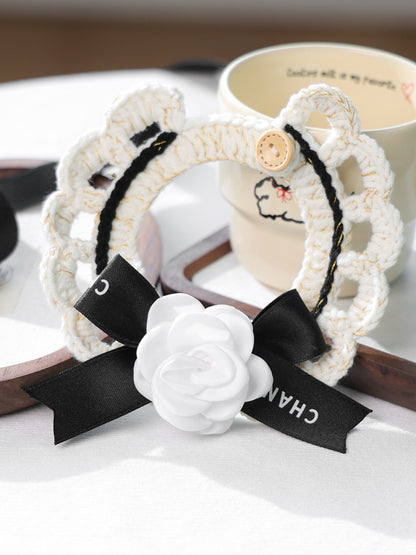 Contrast Lace Bow Pet Scarf – One-Size Neck Accessory for Dogs & Cats – view 21