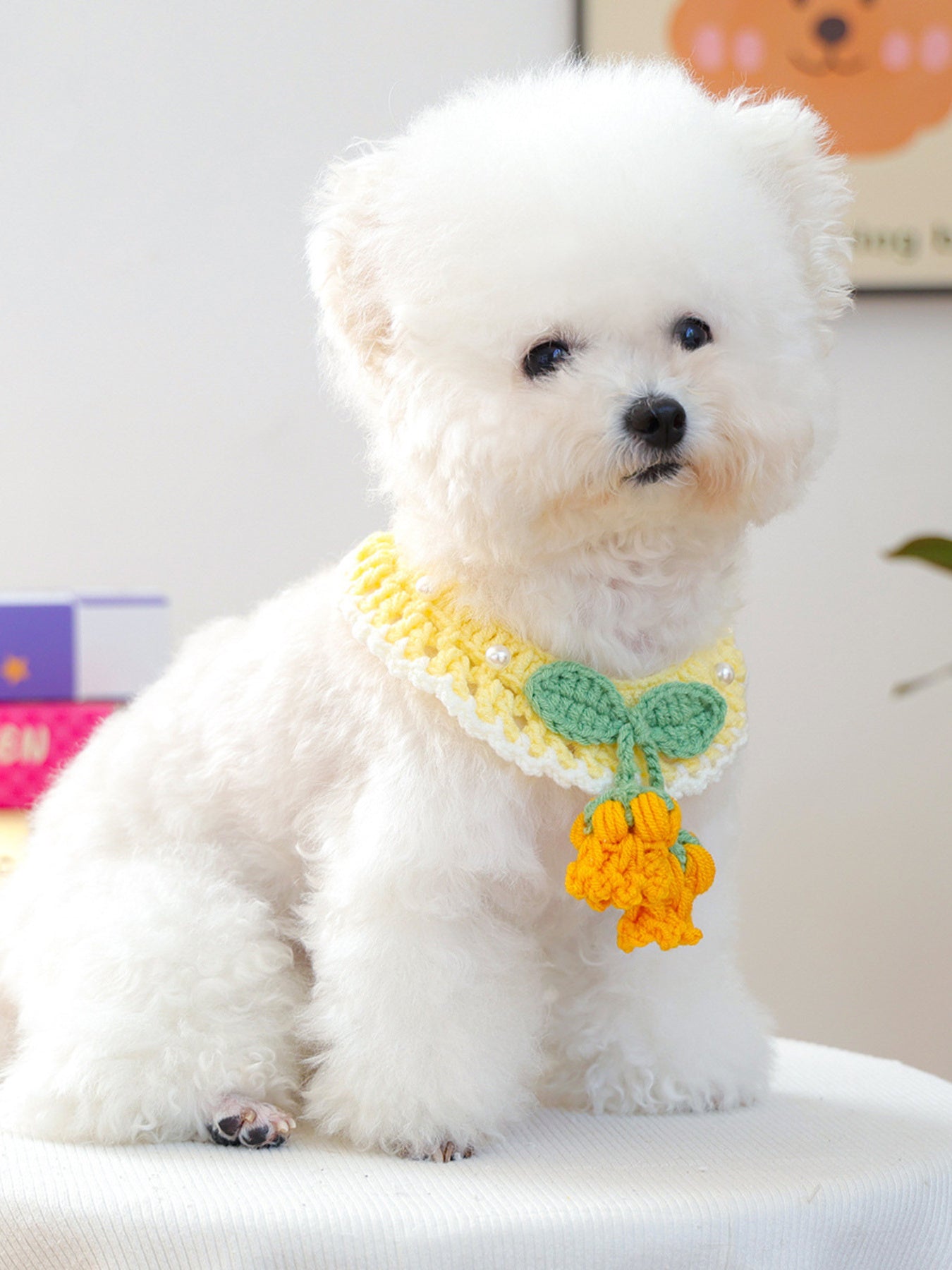 Contrast Lace Bow Pet Scarf – One-Size Neck Accessory for Dogs & Cats – view 4